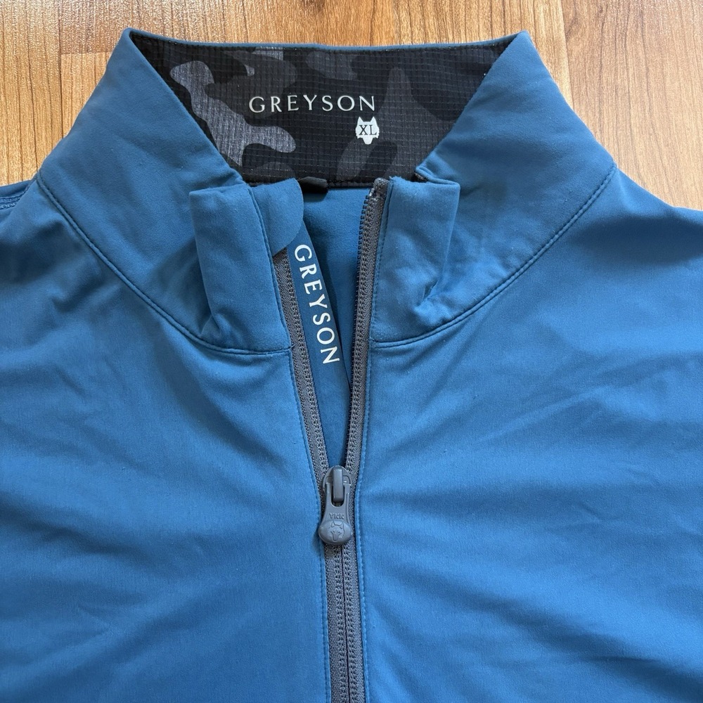 Greyson Quarter Zip Pullover Jacket Golf Wicking Performance Teal Blue Size XL